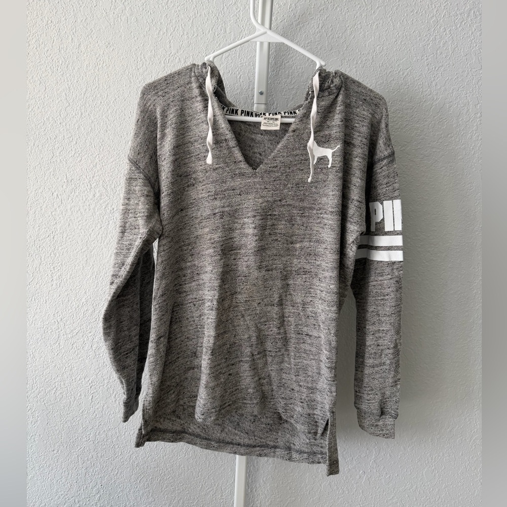 PINK Victoria's Secret Heather Gray V-Neck Sweater